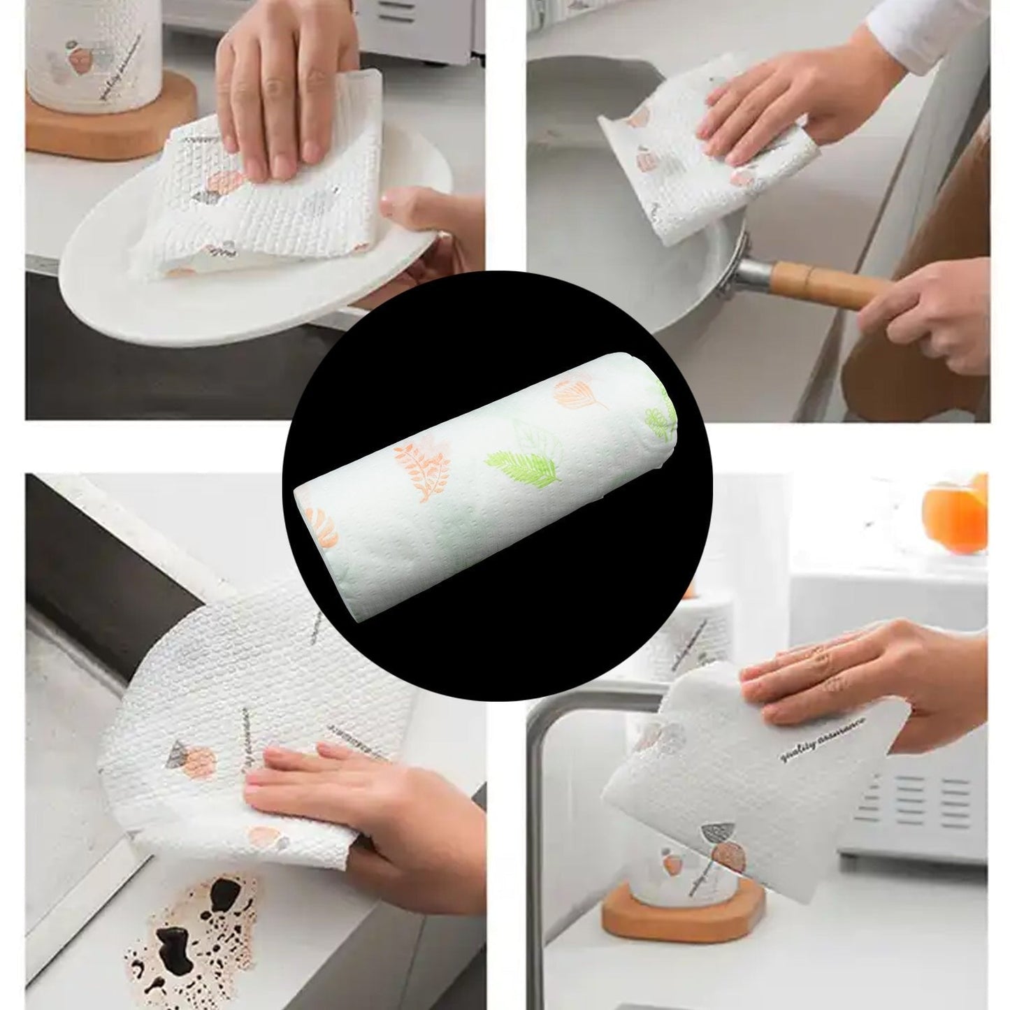(Pack of 2) Washable Lazy Rag Kitchen Towel Wet And Dry Household Chores Degreasing Disposable Paper Roll for Kitchen