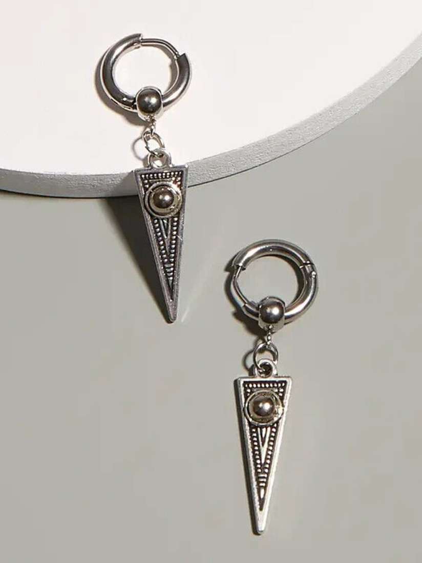 Black Metal Hoops for Men
