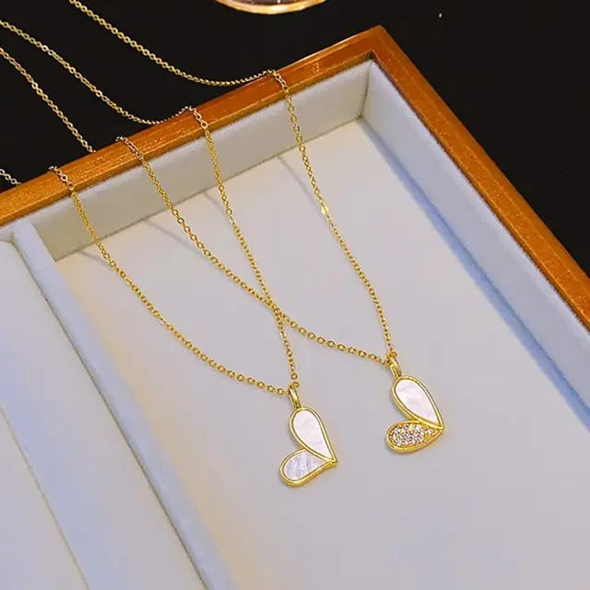 Anti Tarnish Heart pendant chain for girls