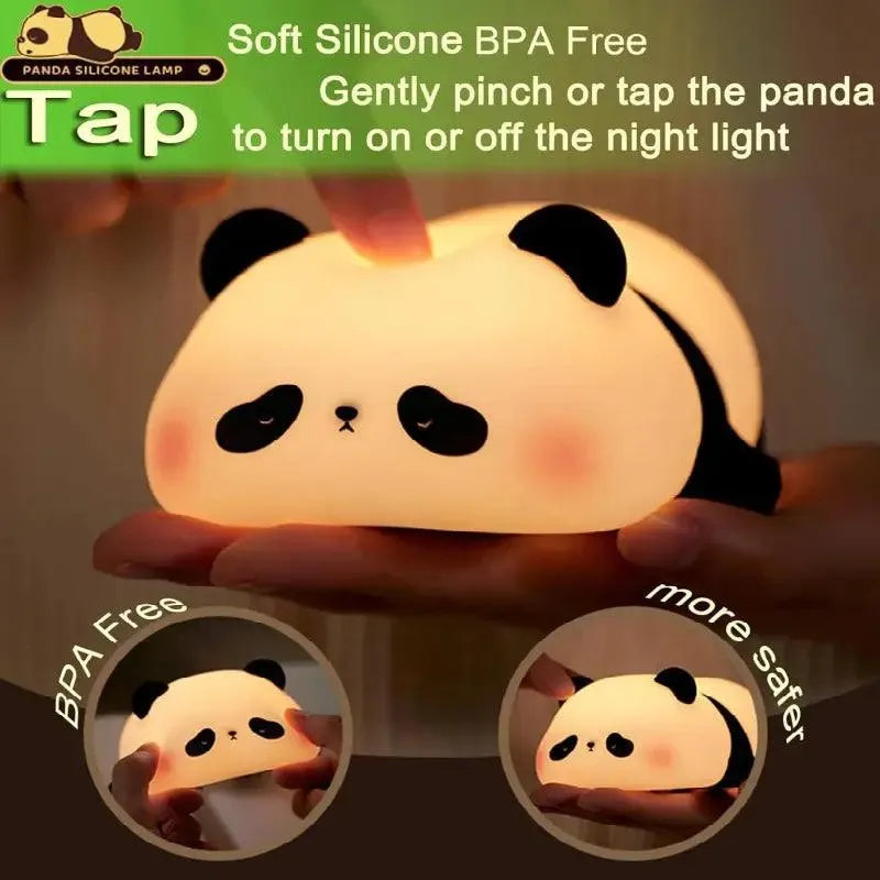 3D Silicon Sleepy Panda Night Lamp