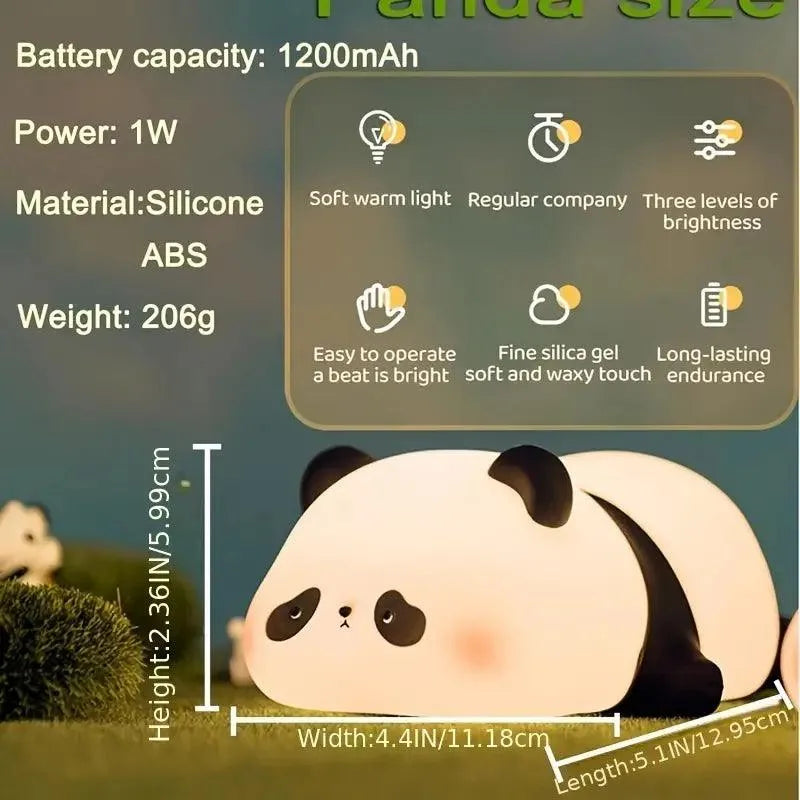 3D Silicon Sleepy Panda Night Lamp