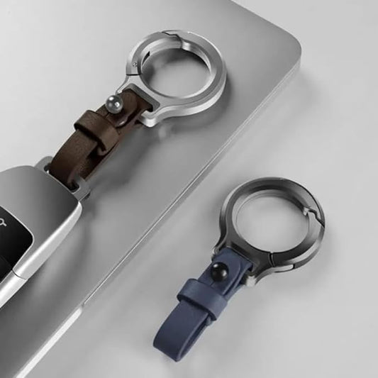 Premium Metal Keyring with Leather Strap