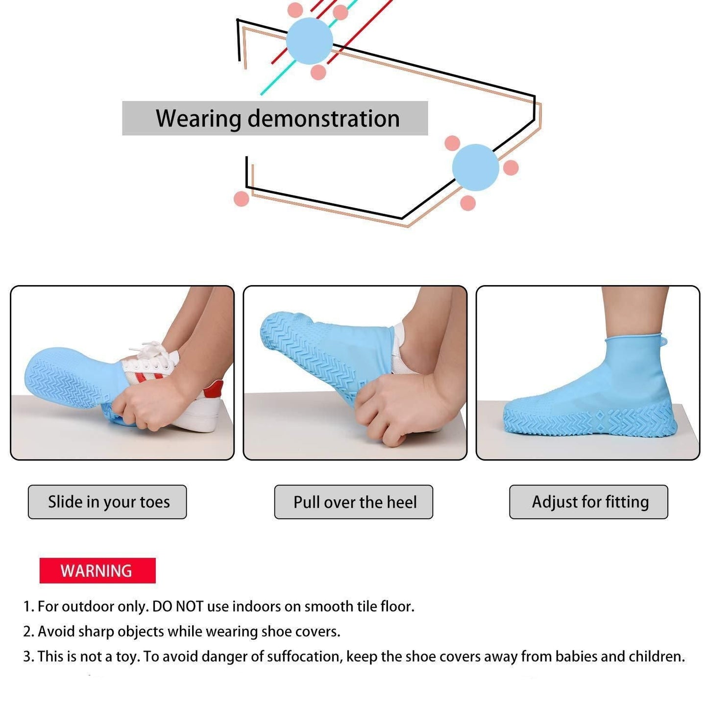 Silicone Reusable Waterproof Shoe Cover (Assorted Colors)