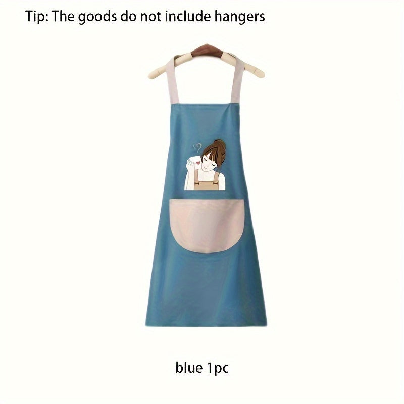 Cute Girl Waterproof Apron With Pocket
