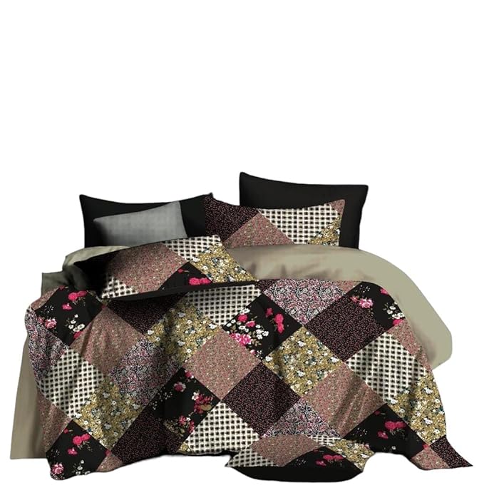 Multicolor Floral Printed Double Bed Bedsheet with 2 Pillow covers