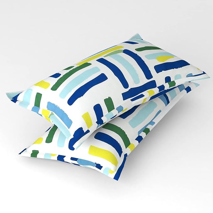 Cotton King Abstract Fitted (Elastic) Bedsheet with 2 Pillow Covers