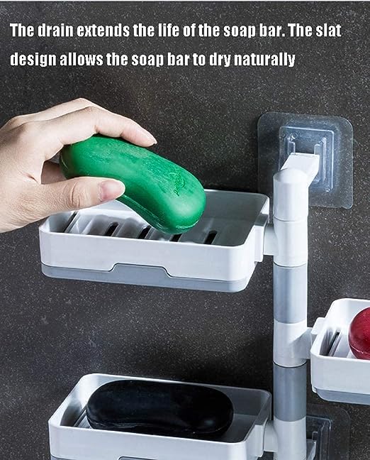 3-Layer Soap Dish & Sponge Rack Organizer