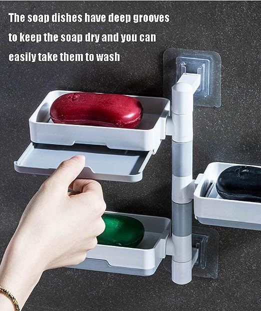 3-Layer Soap Dish & Sponge Rack Organizer