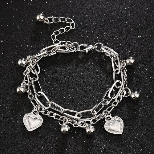 Multilayer heart shape bracelet