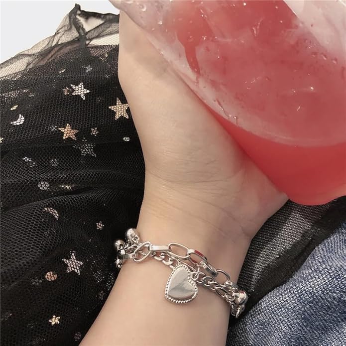 Multilayer heart shape bracelet