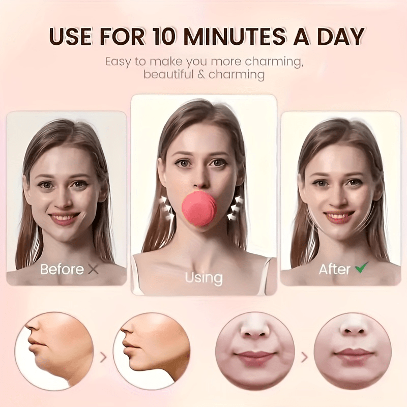 (Pack of 2) Silicone Fragrance Free V Line Chin Shaper Face Lift Tightening Tool and Muscle Trainer Slimming Device for Men and Women