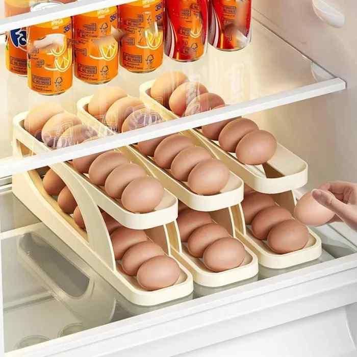 Automatic Rolling Egg Dispenser & Holder Container