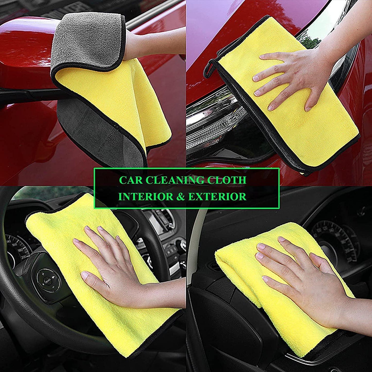 (Buy 1 Get 1 Free) Heavy Microfiber Cloth for Car Cleaning and Detailing (Size - 40x40)