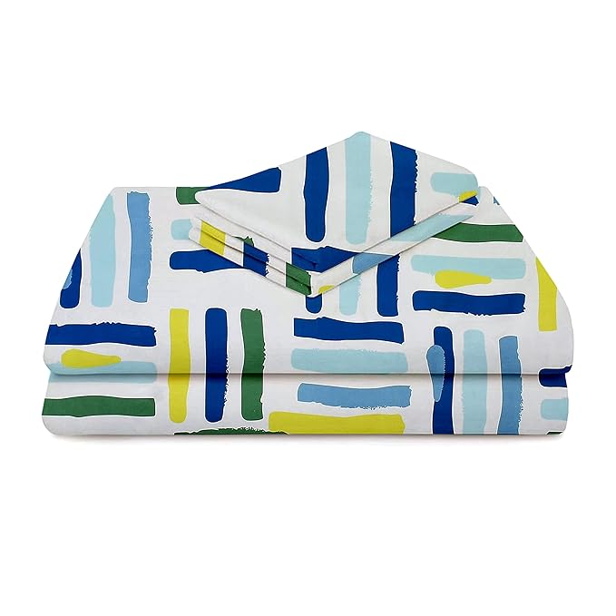Cotton King Abstract Fitted (Elastic) Bedsheet with 2 Pillow Covers