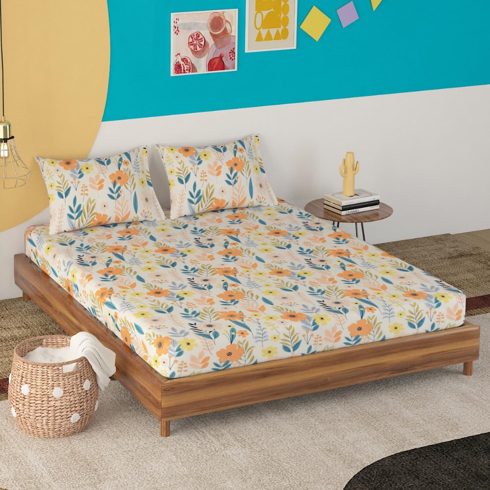 Premium King Size Double Bed Elastic Fitted Premium Bedsheet