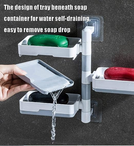 3-Layer Soap Dish & Sponge Rack Organizer