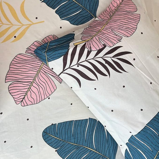 King Printed Fitted (Elastic) Bedsheet (Pack of 1, Yellow, Blue)