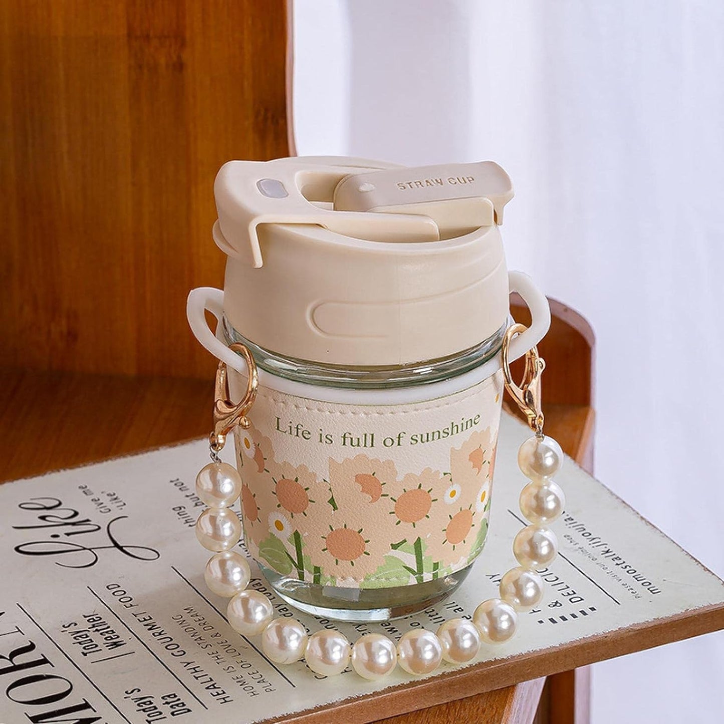 Coffee Mug With Cute Pearl Bracelet