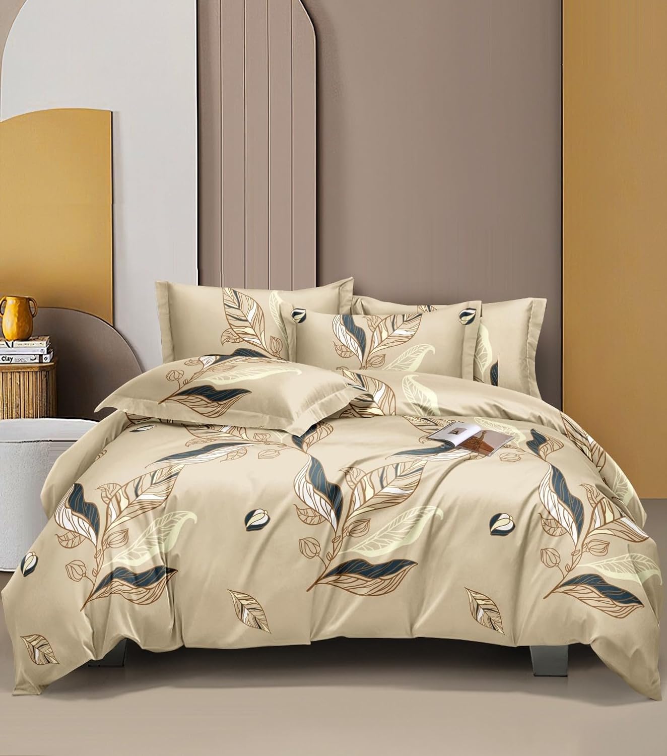 Premium Light Shade King Size Double Bed Elastic Fitted Premium Bedsheet