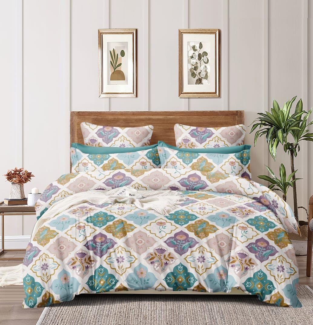 Premium Quality Light Shade King Size Double Bed Elastic Fitted Premium Bedsheet