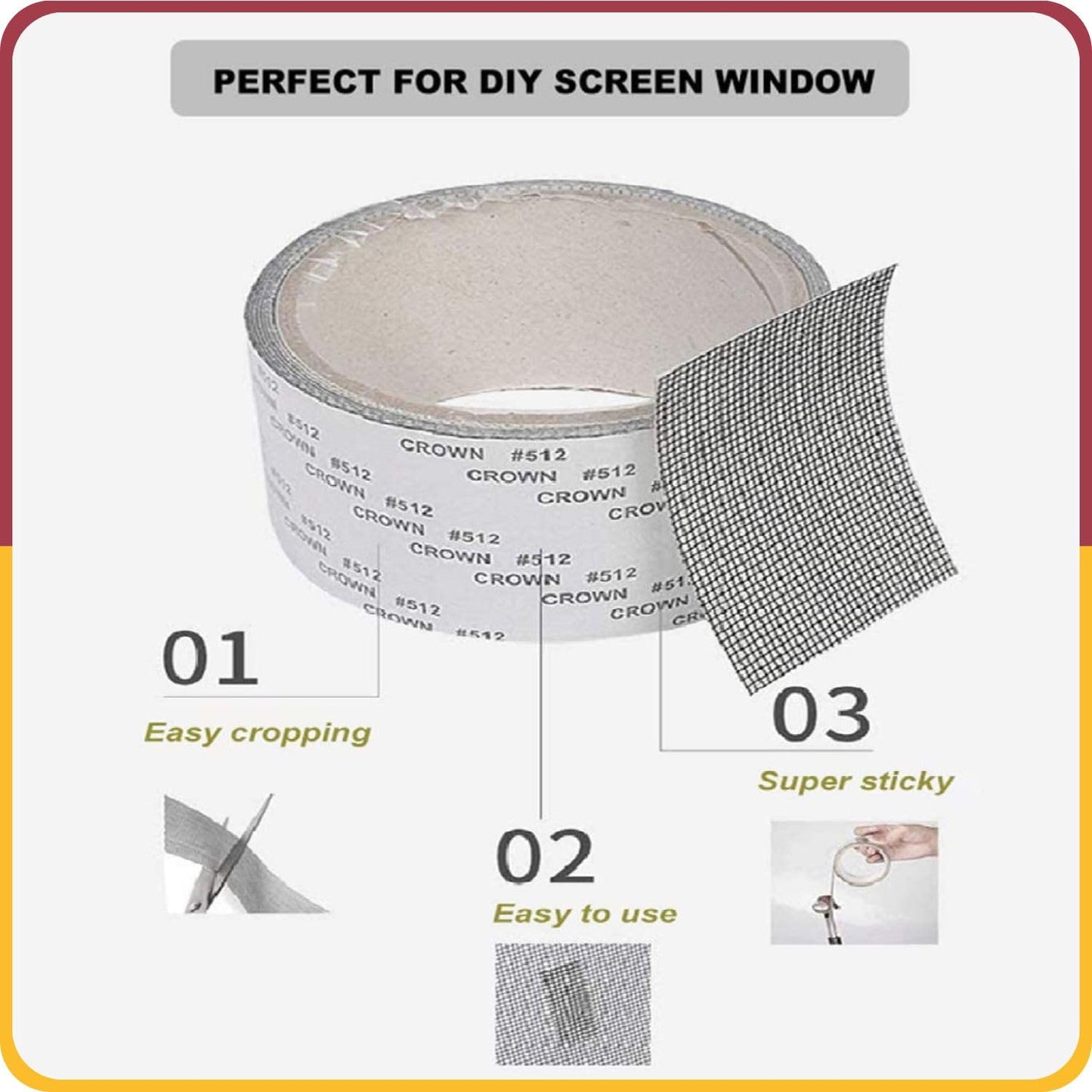 Window Mesh Screen Repair Tape for Door and Window