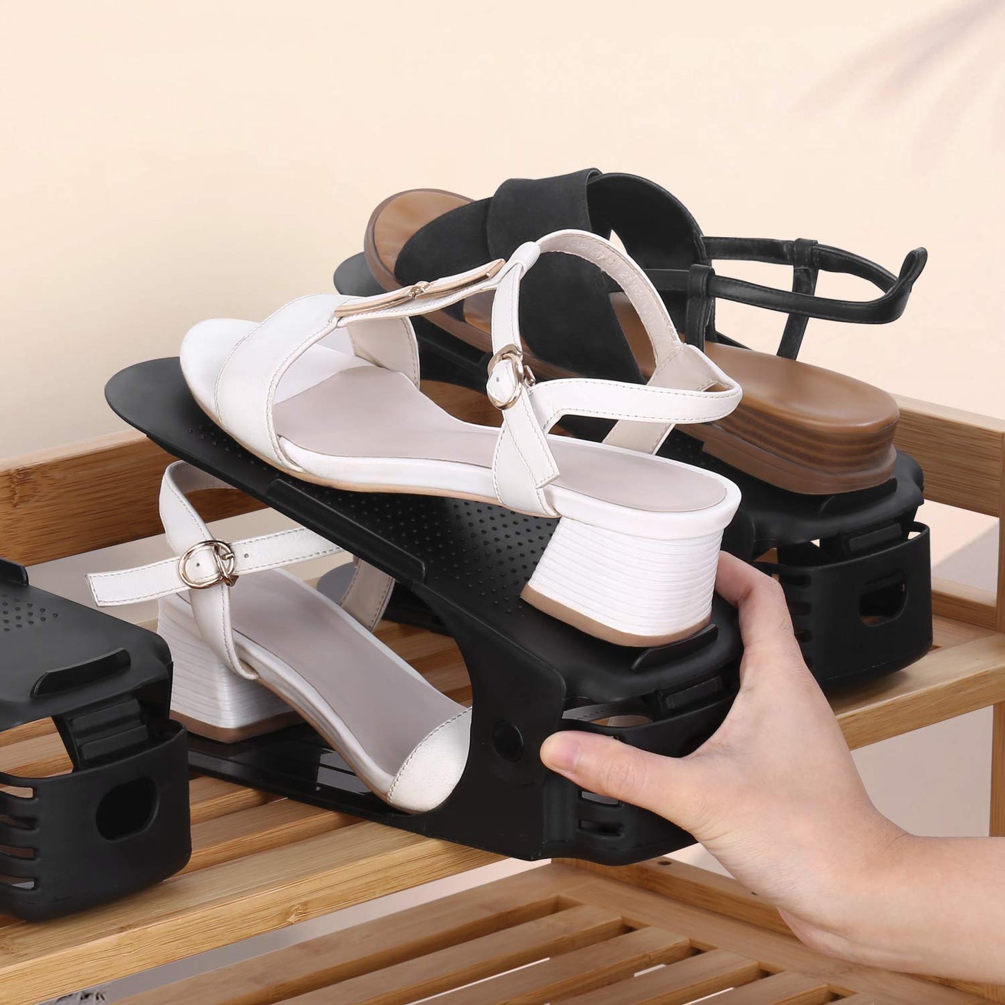 The Adjustable Shoe Rack Space Saver - Premium Quality (Multi Color)