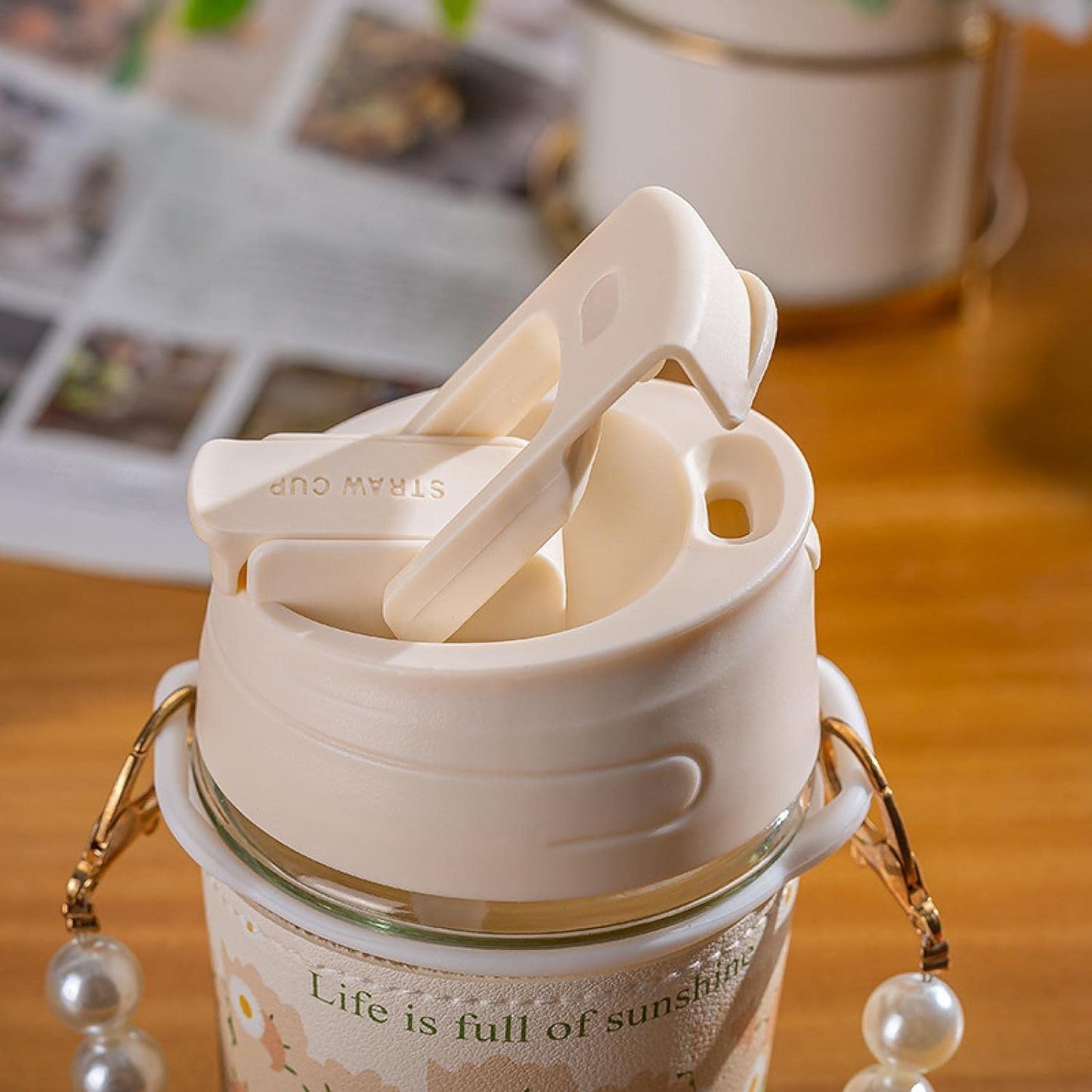 Coffee Mug With Cute Pearl Bracelet