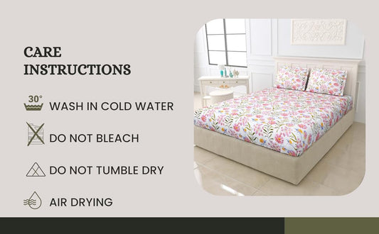 Premium King Size Double Bed Elastic Fitted Premium Bedsheet