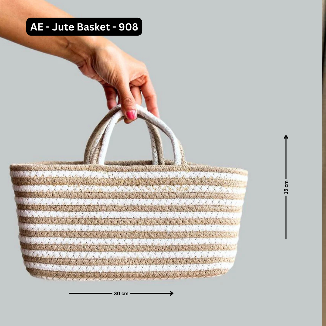 Super Cute Basket Woven With Cotton Rope