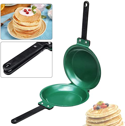 7.6in Diameter Double Side Flip Pan Ceramic Frying Pan Specialty Round Omelette Skillet Small Safe Kitchen Pancake Cookware, Pancake Frying Pan, Omelette Maker, Pancake Pan Nonstick, Pancake Pan, Omelette Pan