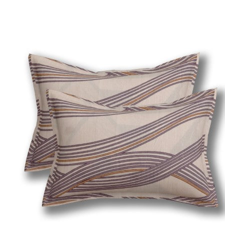 Queen Size Brown Waves Double Bed Elastic Fitted Premium Bedsheet