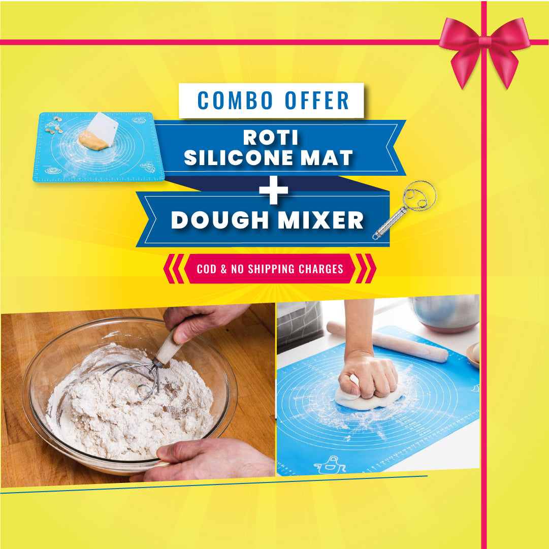 Perfect Roti Combo : Silicone Roti Mat & Stainless Steel Atta Dough Maker