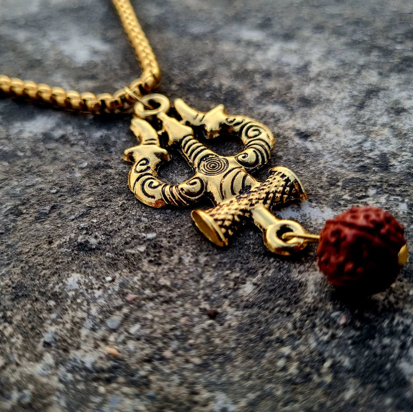 Trending Today: Gold Plated Trishul Pendant with Elegant Necklace Chain