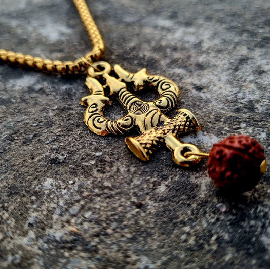 Trending Today: Gold Plated Trishul Pendant with Elegant Necklace Chain