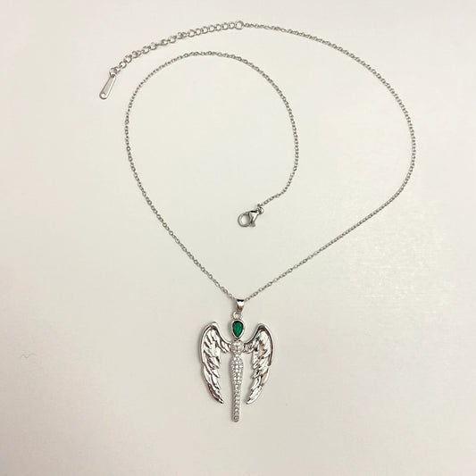 Stainless Steel Stylish Devil Angel Pendant Necklace