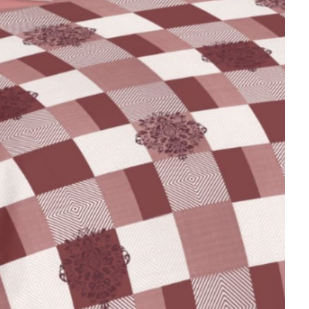 Brown Cotton Floral Print Double Bed Bedsheets with 2 Pillow Covers