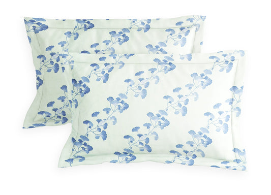 Blue & Green Floral Double Fitted (Elastic) Bedsheet with 2 Pillow Covers
