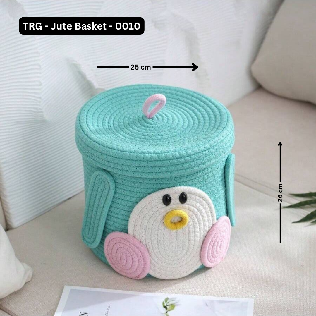 Rope Storage Basket for Baby Diaper, Stuffed Animal Storage Bin Rope Basket for Kids Toy
