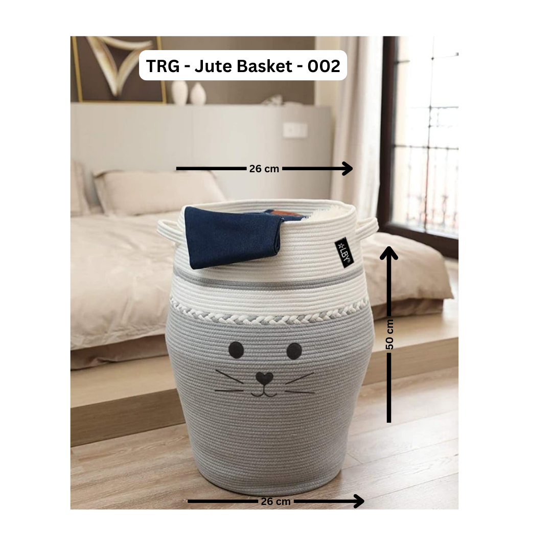 Cataract Storage Organizer Foldable Wardrobe Cotton Mini Rope Laundry Basket with Lid.