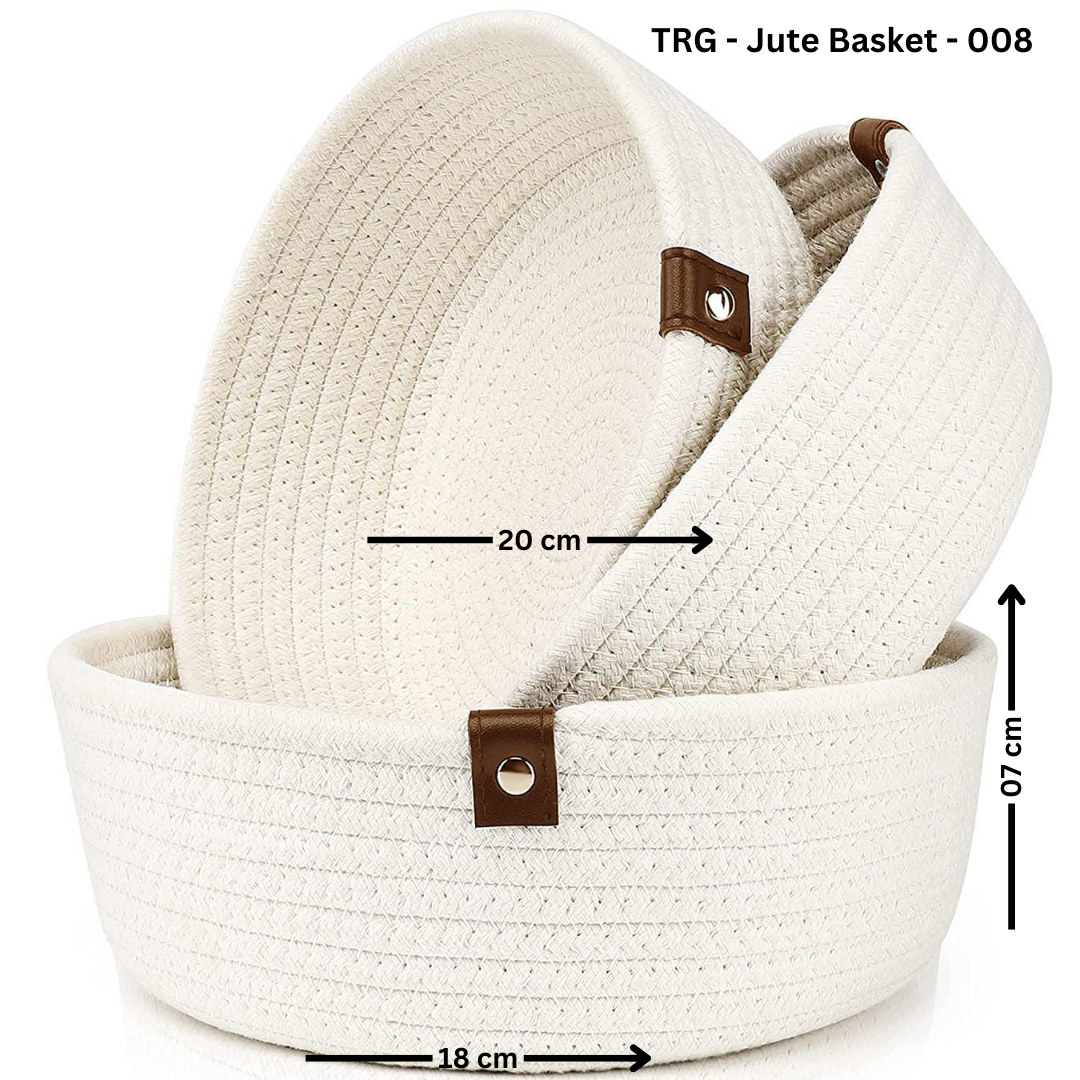 Shelf Organizer/Storage basket - Makeup organizers (White)(Set of 3)