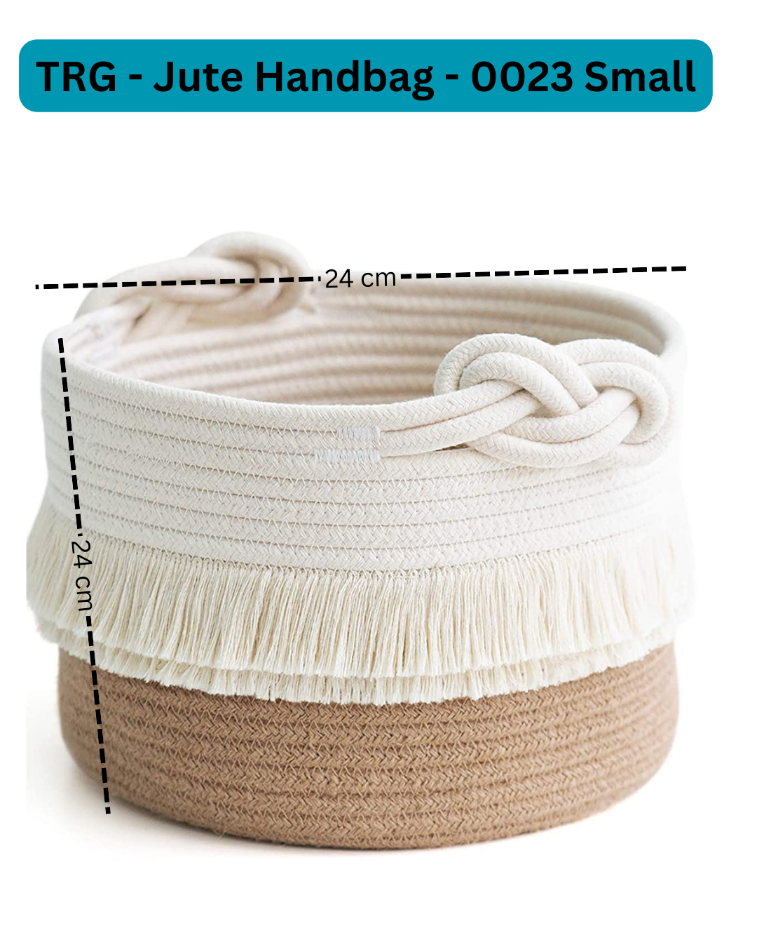 Small Woven Storage Baskets Cotton and Jute Rope Decorative Hamper