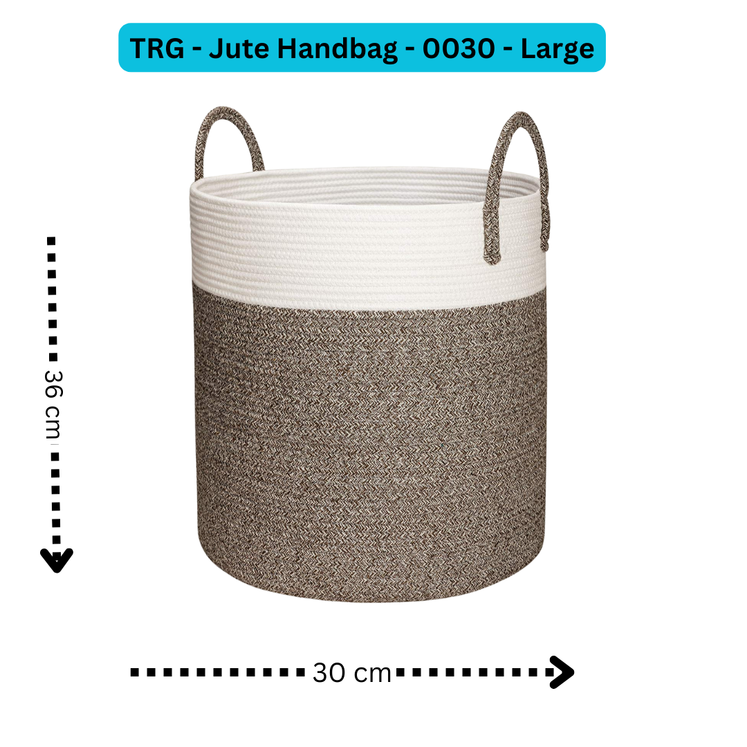 Large Cotton Rope Basket, Decorative Woven Basket for Laundry, Brown