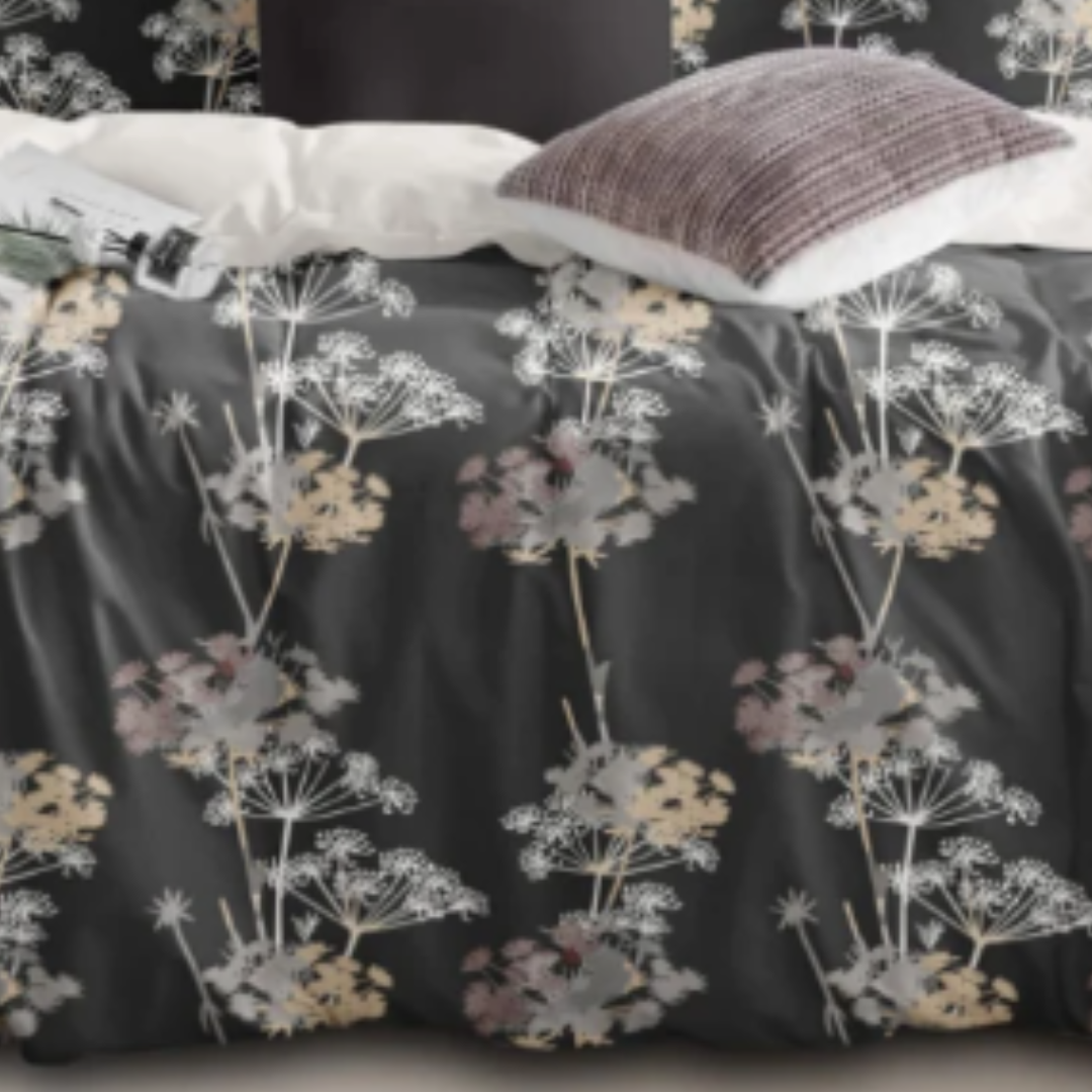 Silver Leaf Trending Cotton King Size Bedsheet Double Bed with 2 Pillow