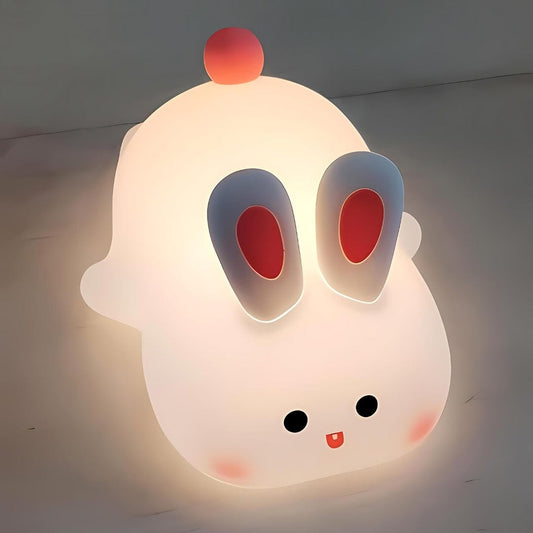 Cute Big Face Rabbit Silicon 3D Touch Lamp