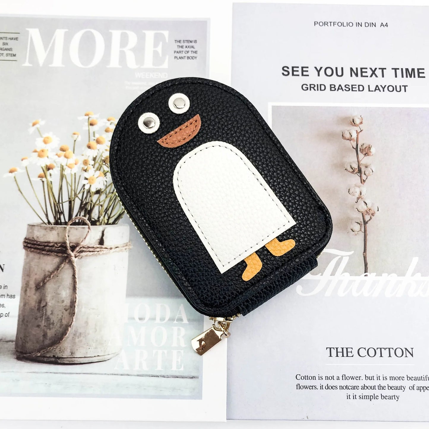 Penguin Leather Card Holder