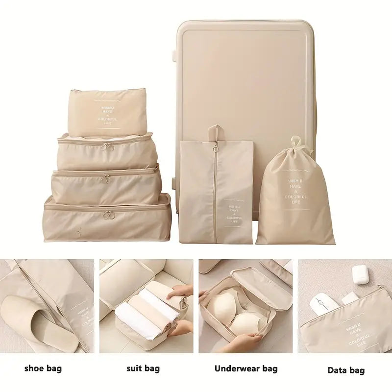 7 PCS Travel Luggage Organizers Bag | For All Kinds Of Clothes & Accessories (Multi-Color)