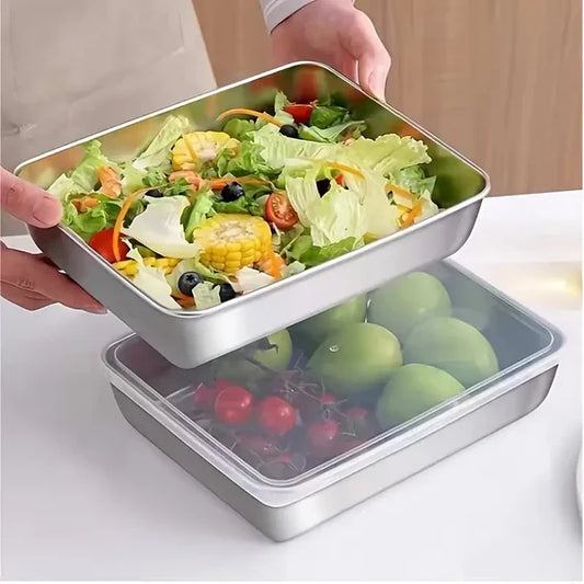 Non Stick Baking Pan Food Storage Box with Cover Pack of 2