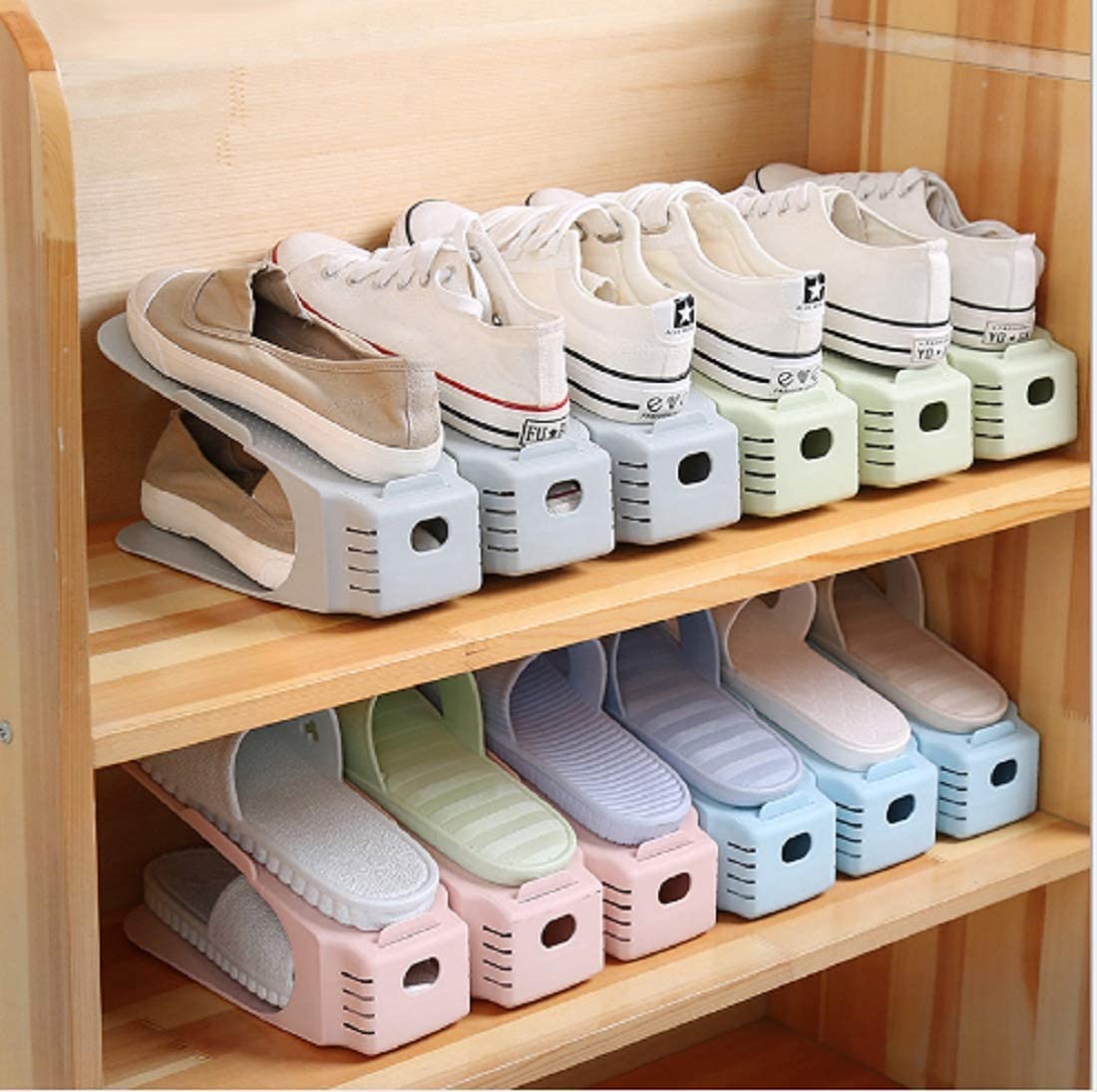 The Adjustable Shoe Rack Space Saver - Premium Quality (Multi Color)