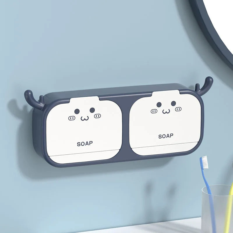 Super Cute Wall Mounted Double Soap Box