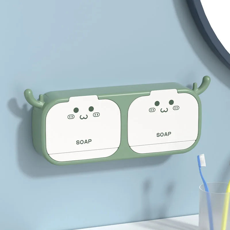 Super Cute Wall Mounted Double Soap Box